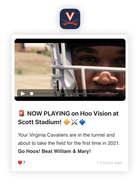 University of Virginia Football Mobile App - Inside look at Scott Stadium Hoo Vision video
