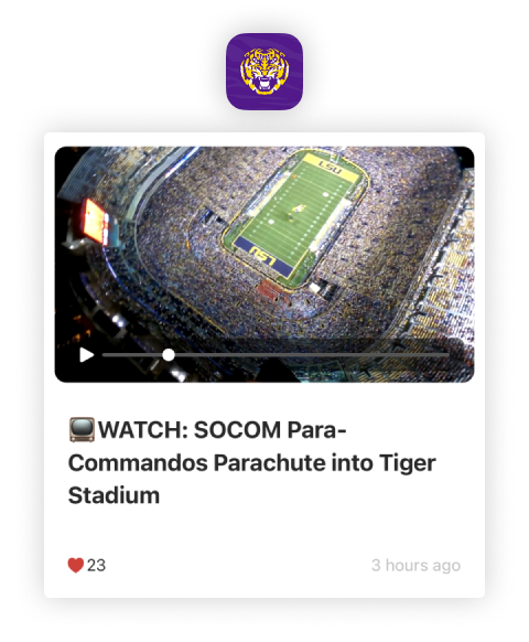 LSU Football Mobile App - Commandos Parachute into Tiger stadium video